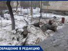 После опила деревьев через скандал у подъезда сломали лавку и бросили ветки в Волжском