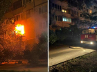 Ночной пожар в многоэтажке в Волжском попал на видео