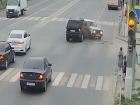 Водитель «семерки» протаранил иномарку: авария в Волгограде попала на видео