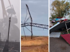 Снесенный ветром кран в речпорту, поваленные ЛЭП и дома: жуткие последствия урагана в Волжском