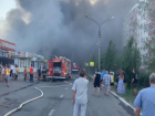 Огромные пробки сковали Волжский из-за большого пожара на рынке 