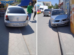 В Волжском водитель иномарки наехал на женщину на тротуаре и обвинил в этом ее