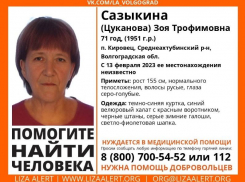 Исчезла неделю назад: в Волжском разыскивают пропавшую пенсионерку
