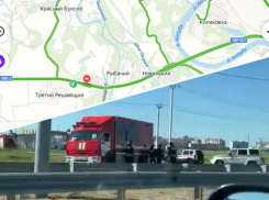 Дорогу на Новый мост перекрыли из-за пожара на заправке в Волжском