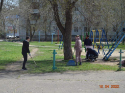 В Волжском председатель МКД рассказал, как в их дворе проходил субботник