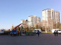 В Волжском устанавливают первую новогоднюю красавицу