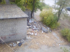 Между поликлиникой и жилым домом образовалась помойка