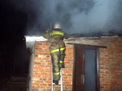 В Волжском огонь завладел кирпичной баней
