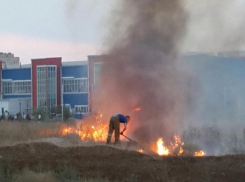 Стена из огня окружила территорию между 30 и 37 микрорайонами в Волжском