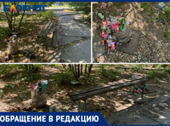 Мини аллея в Волжском рядом с ЖК «Троя» завалена мусором 