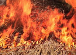 Тонна сена сгорела в Волжском