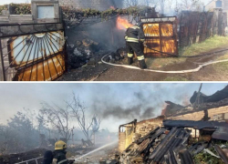 Большой пожар под Волжским попал на видео: горел СНТ «Металлург»