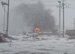 Московский трамвай загорелся на маршруте в Волжском