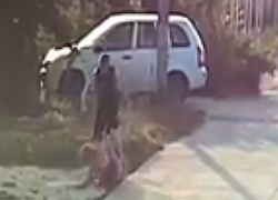 Появилось скандальное видео избиения мажором бедной соседки в Волжском 