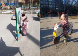 2-летняя девочка разбило лицо на бетонной детской площадке в Волжском