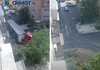 Груженая фура рассекает по свежему асфальту во дворе Волжского, наплевав на запреты: видео