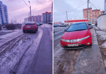 В Волжском автохамы разрушили пешеходную дорожку и отправили жителей ходить по грязи