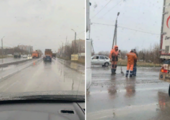 «Никогда такого не было, и вот опять»: в Волжском обсуждают строительство дороги под дождем