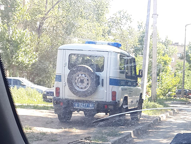 Припаркованный на зеленой зоне полицейский «уазик» возмутил водителя из Волжского