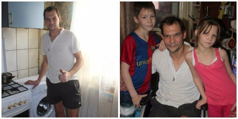 Волжане помогают инвалиду Сергею Бычкову с двумя детьми обустраивать быт