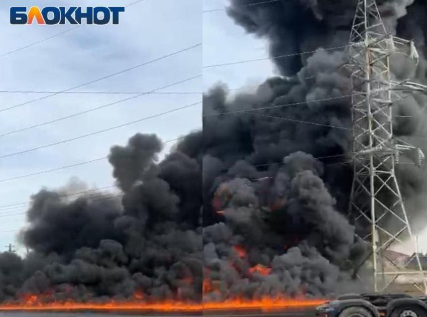 Репортаж с места возгорания бензовоза в Волжском: ВИДЕО
