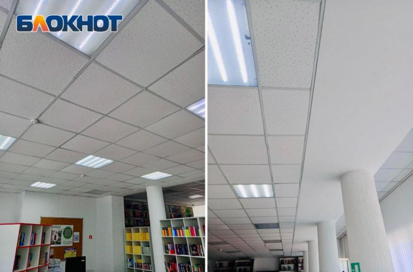 Потолок после обрушения привели в порядок в модельной библиотеке Волжского