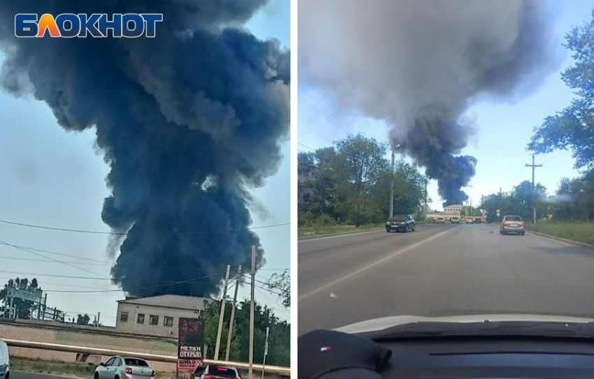 Большой пожар полыхает у ДОСААФа в Волжском: видео