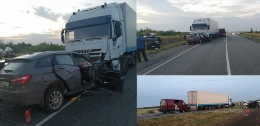 2 человека погибли на месте: страшная авария с фурой на трассе в Волгоградской области попала на видео