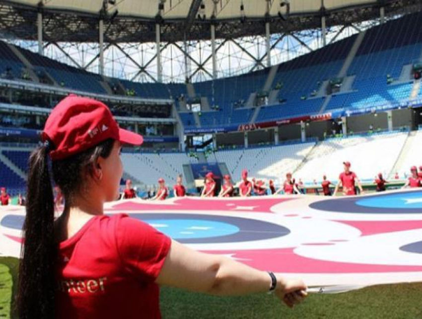 Появились первые фото предматчевой церемонии на «Волгоград Арена"