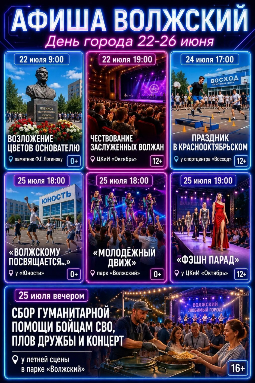 Где отметить День города: полная афиша на праздник в Волжском 