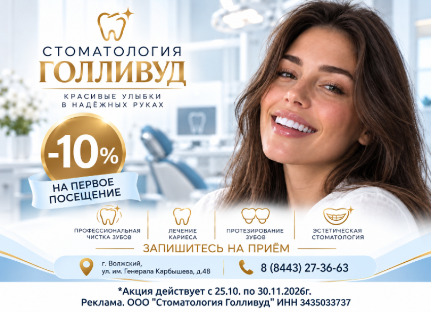 Услуга дня. Скидка на первое посещение и фторирование зубов бесплатно