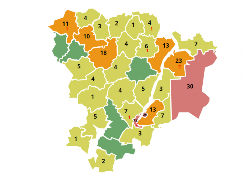 Только пять районов Волгоградской области остались не затронуты COVID-19