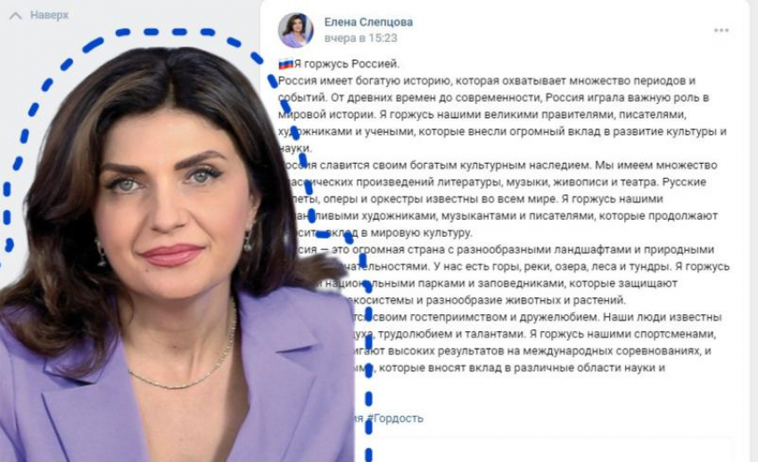 Депутат Волжской гордумы Елена Слепцова опубликовала на своей странице школьное сочинение и выдала его за свое
