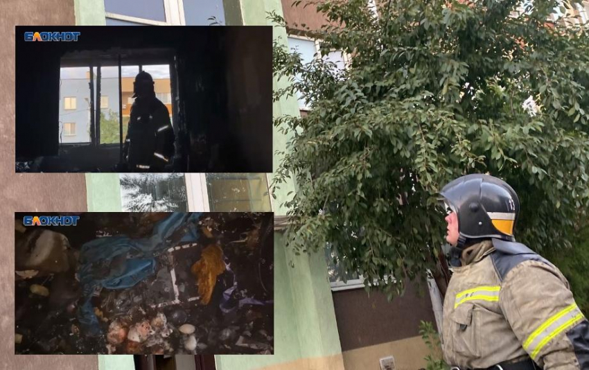 Два этажа эвакуировали: видео с места пожара в многоквартирном доме Волжского