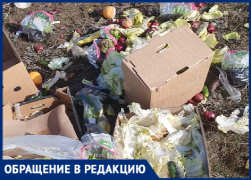 Волжане обнаружили большую свалку из овощей на месте бывшей воинской части