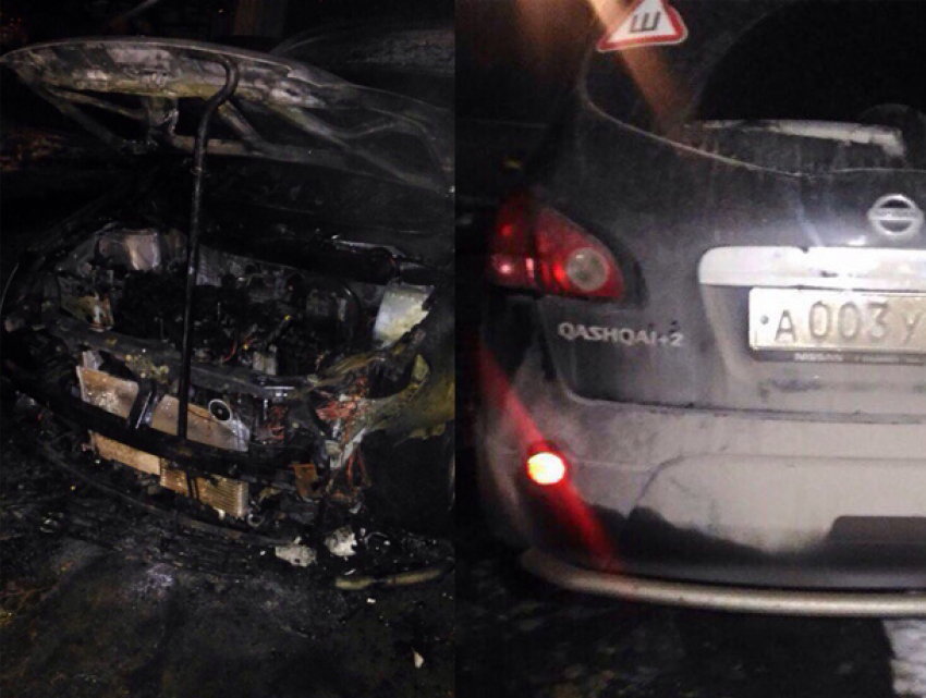Ночью сгорел автомобиль Nissan Qashqai в Волжском