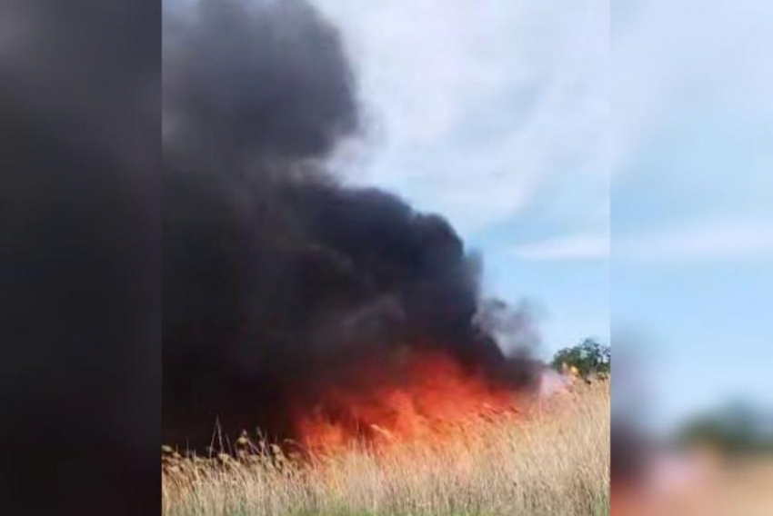 В Волжском у СНТ «Изобилие» вспыхнул пожар