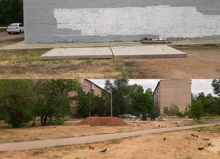 После публикации «Блокнота Волжского» у детской площадки убрали бетонные плиты
