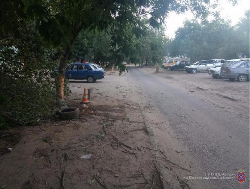 Водителя, снесшего дерево во дворе многоэтажки в Волжском, увезли на «скорой"