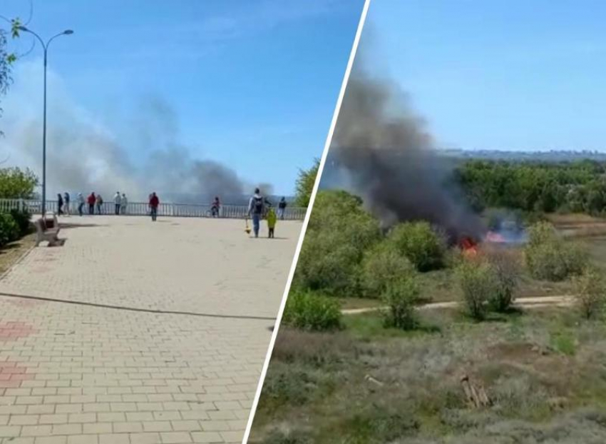В Волжском полыхает центр города: видео пожара на площади Ленина