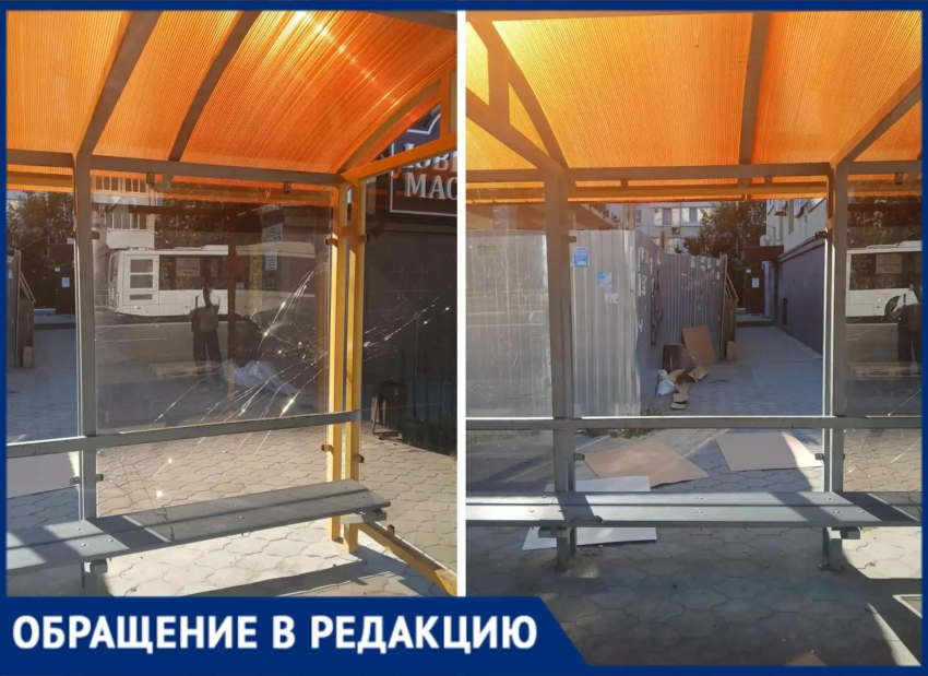«Разбили стекло, павильон как забор»: волжане просят заменить остановки в 23-м микрорайоне