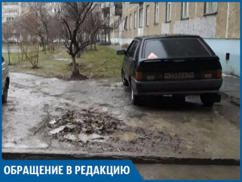 Автохам вынудил маленьких пешеходов тонуть в грязи Волжского