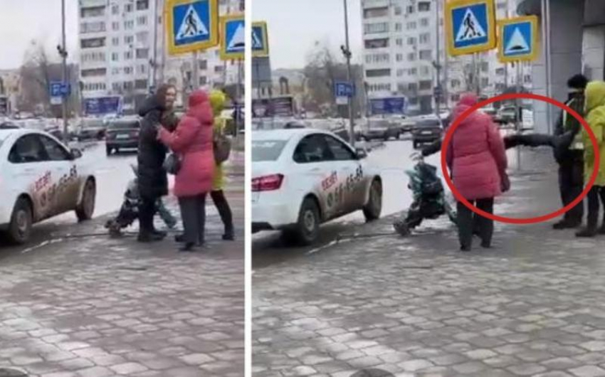 Врезала таксисту с ребенком на руках и бросилась на бабушку: в Волжском на видео попала потасовка 